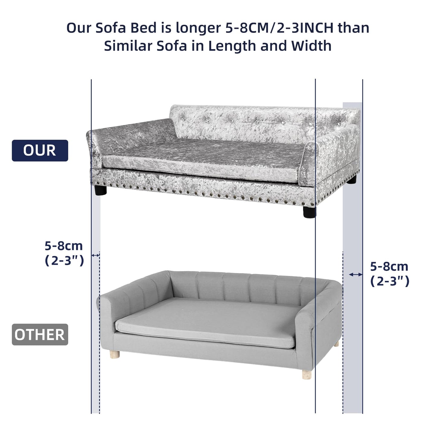 Designer Pet Sofa/Couch (Luxury Fabric)