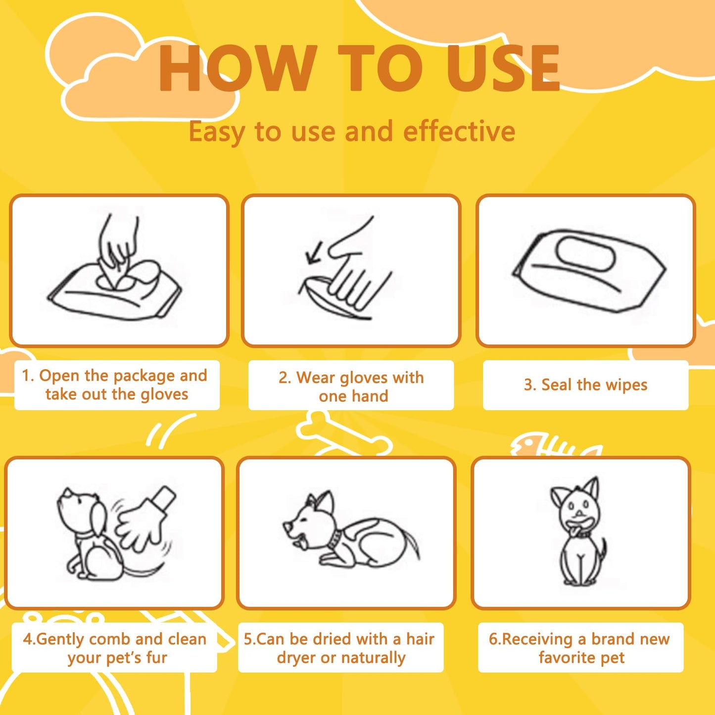 WhiffAway™ Pet Glove Wipes '36 Pcs'