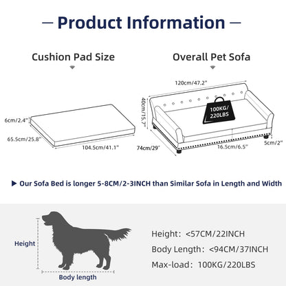 Designer Pet Sofa/Couch (Luxury Fabric)